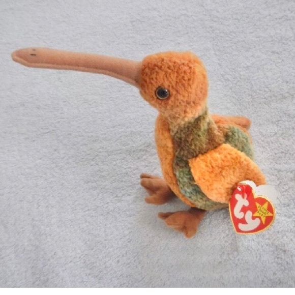 Vintage TY Beanie Babies BEAK the Kiwi Bird, long beak, Hangtag, 1998, Retired - Picture 1 of 9